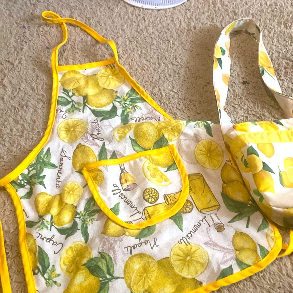Kids Lemon apron and crossbody made in Italy
